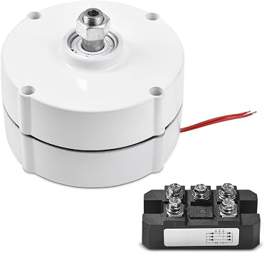 Permanent Magnet Generator, 200W Three Phase Alternator Rare Earth NdFeB 750rpm 12V High Speed Permanent Magnet Generator AC Alternator with Controller for Vertical Horizontal Wind Turbine White