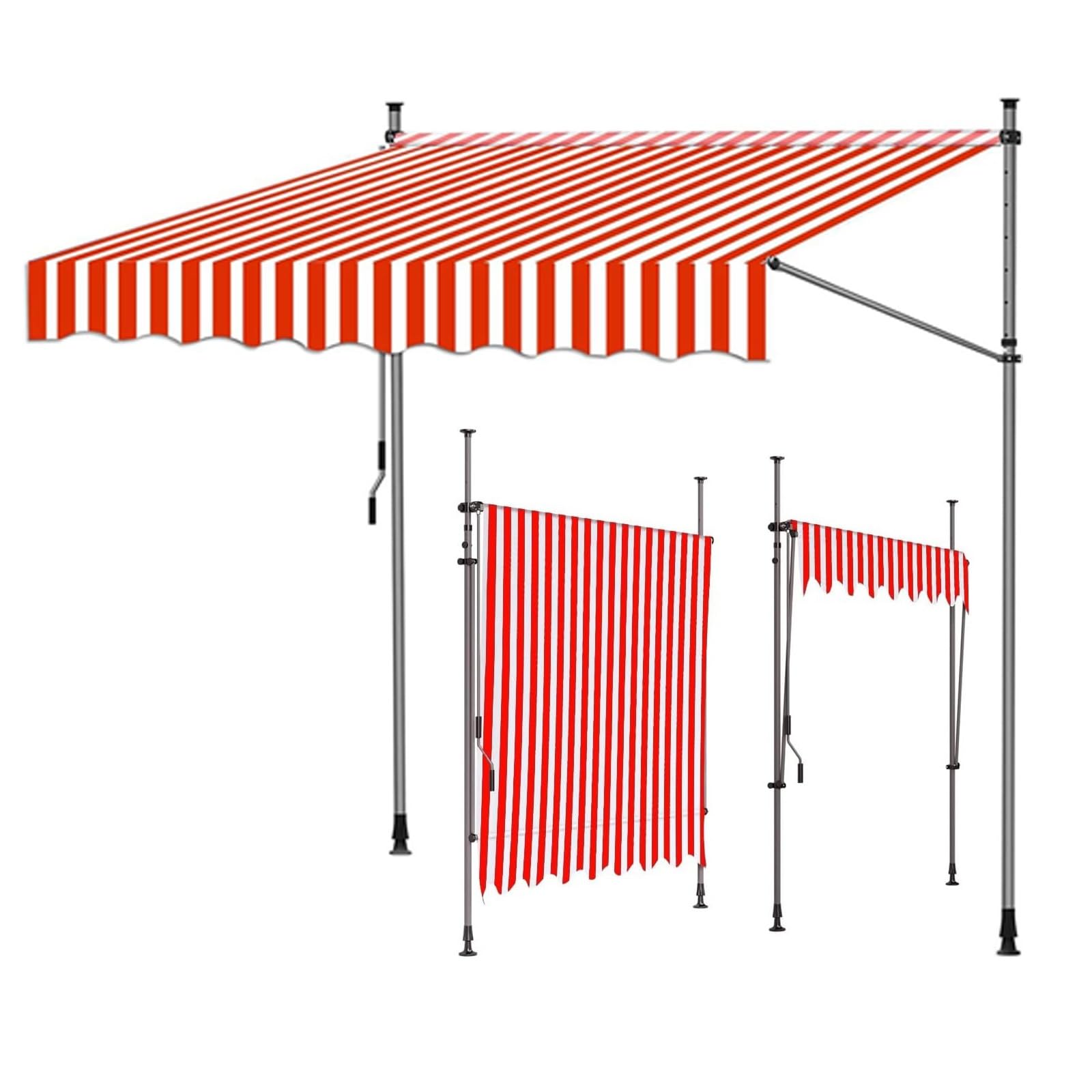 Toldos para ventana y balcón con altura ajustable y lona retráctil con protección solar UV 50+