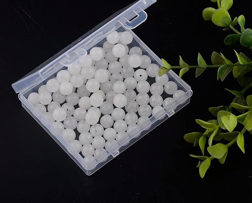 Miniatura 2 de Cuentas de piedra natural de jade blanco, 100 unidades, piedras sueltas de 0.315pulgadas (8 mm), tamaño de agujero de 0.039 pulgadas (1 mm), cuentas