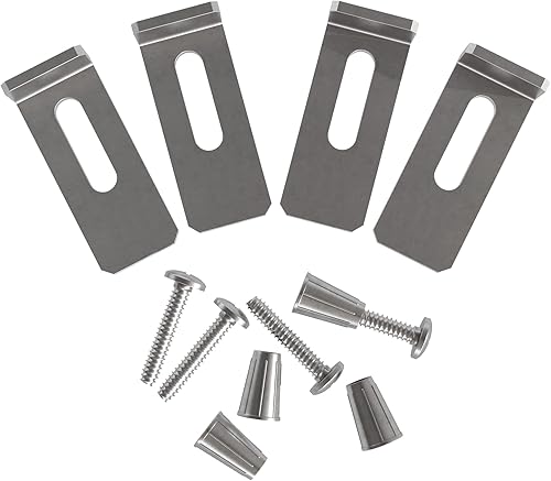 Dowell 6011-10 - Clips para fregadero de baño, soportes para lavabo, 4 clips, tornillos y anclajes