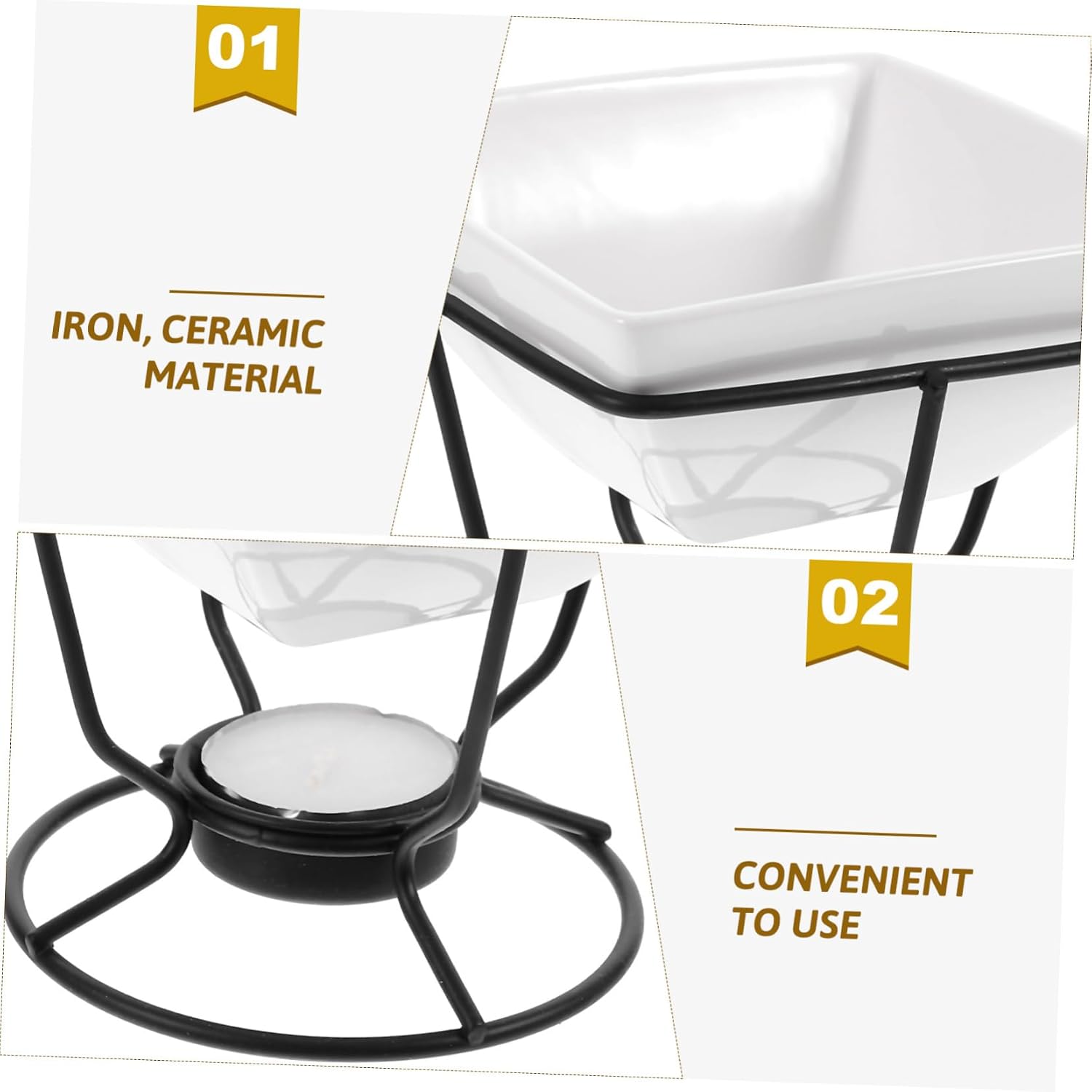 Ceramic Chocolate Melting Pot Set for Fondue and DIY Baking