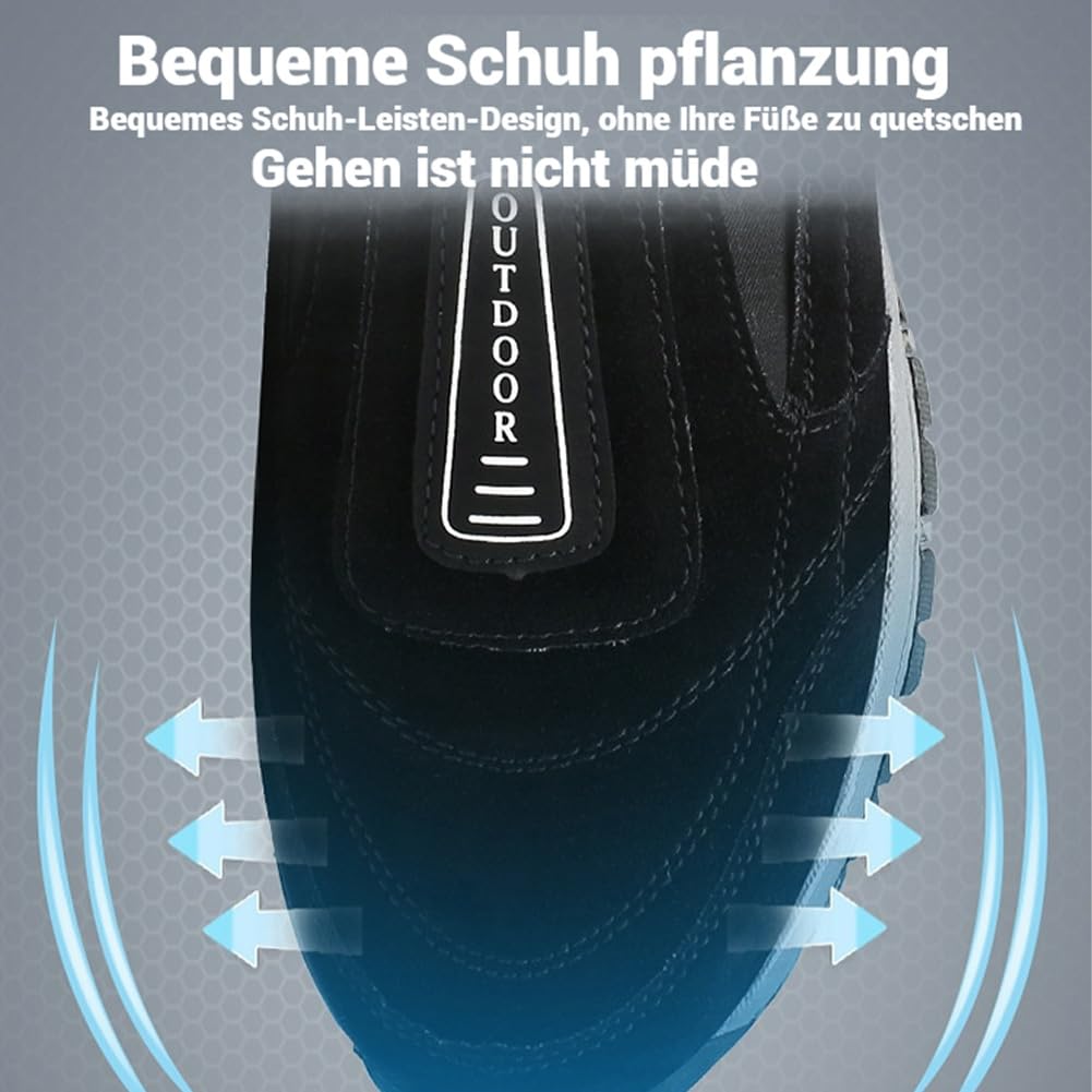 Zapatillas de senderismo para hombre, con forro polar, impermeables y antideslizantes, ligeras, cómodas, transpirables, para senderismo, senderismo