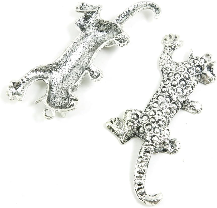 Antique Silver Tone Jewelry Making Charms Pendant Findings Craft Supplies Bulk Lots Arts S1PW6 Leopard