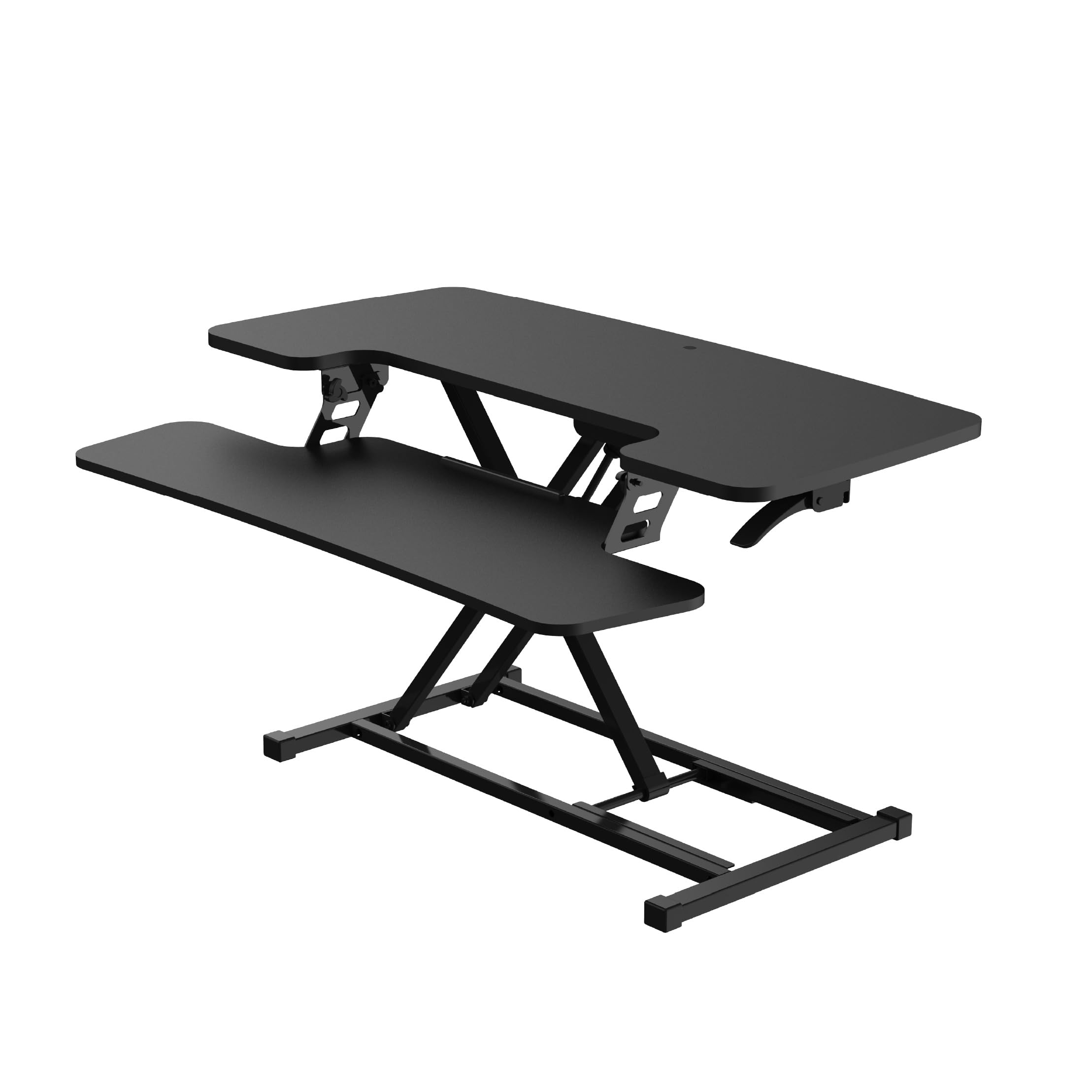 Standing Desk Convertor, Adjustable Sit to Stand Desk Riser, Portable Desk Riser with Durable X Frame.