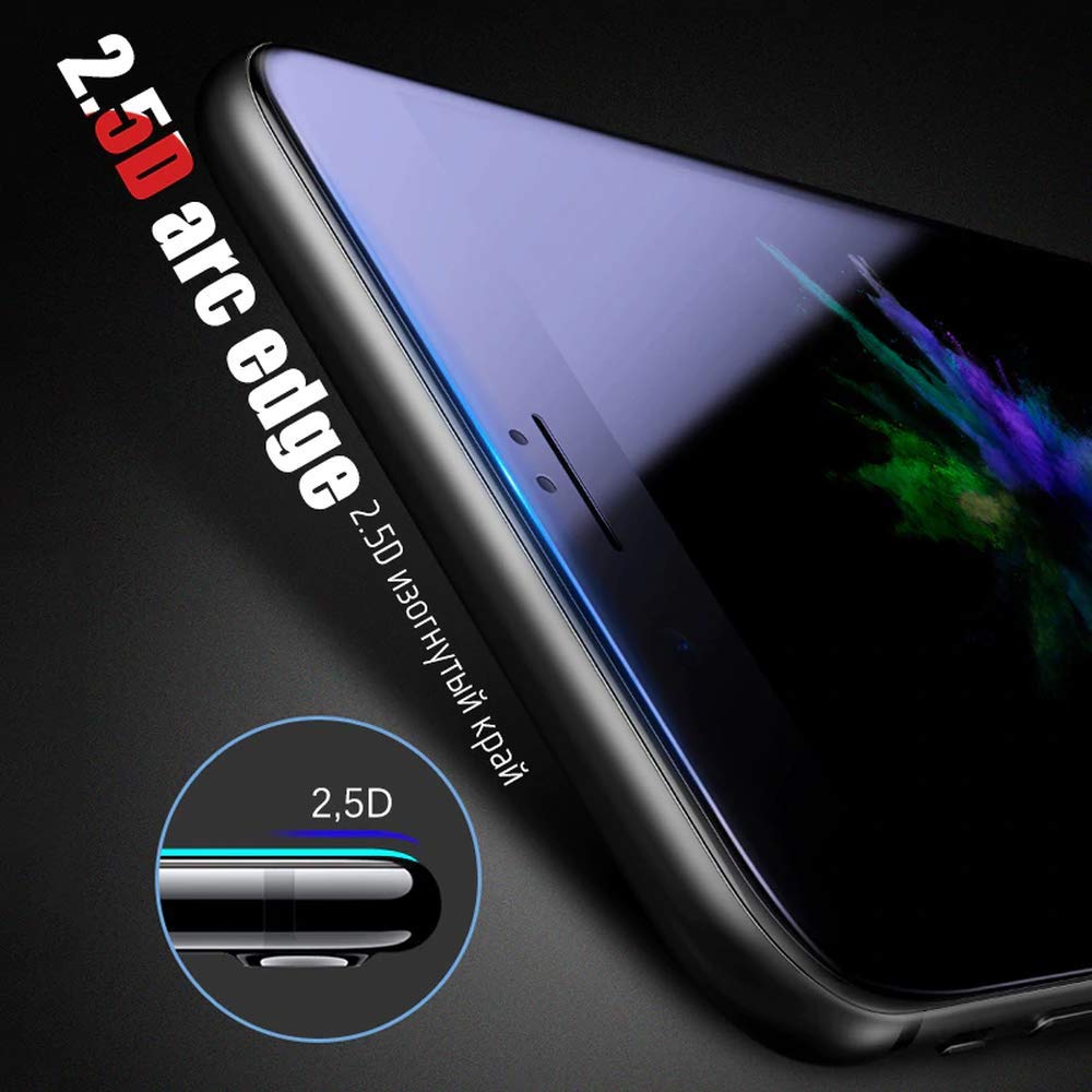 QWQ - Protector de pantalla de cristal templado HD 9H para iPhone 6S 6 Plus, película de vidrio de cobertura completa (para iPhone 6 6S Plus/blanco)