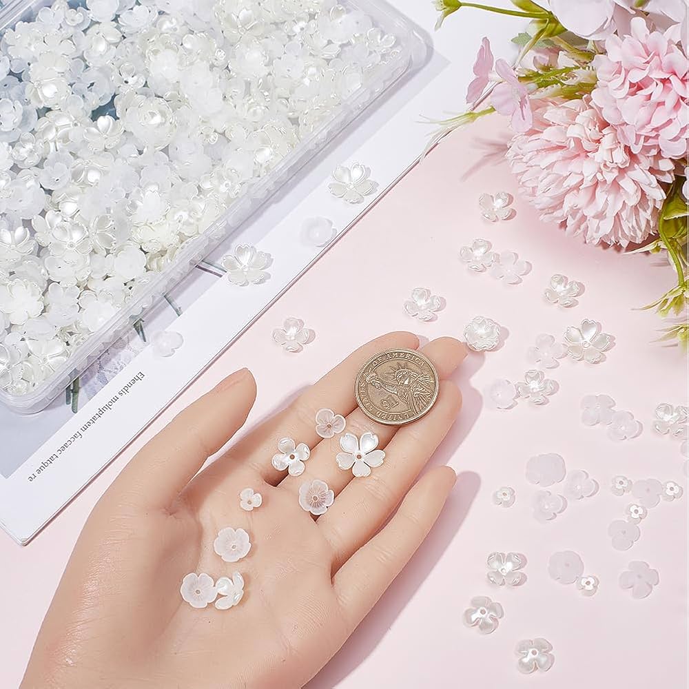 100x Keramikperlen Blau-weiß 10mm - Für Schmuckherstellung & DIY