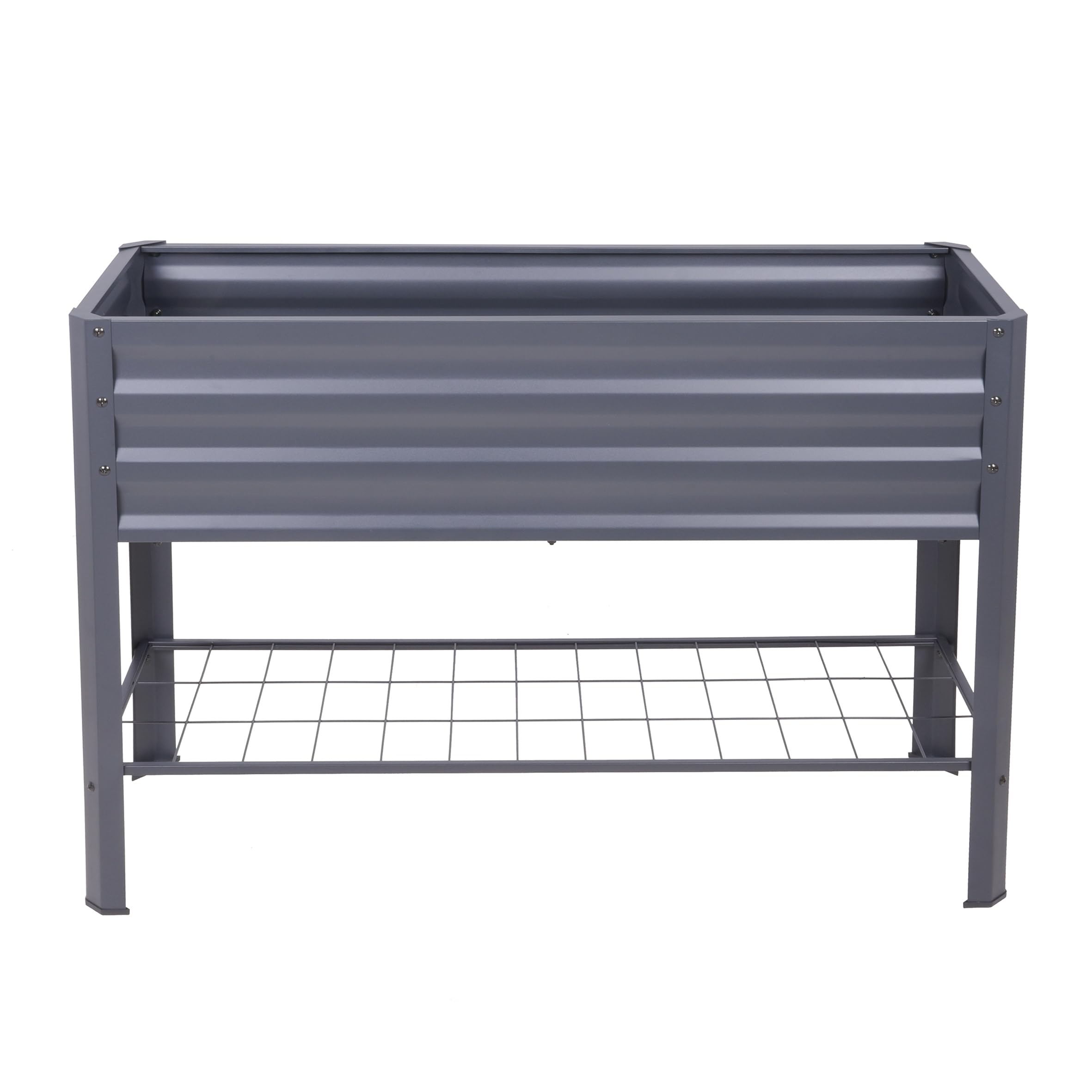 Metall Hochbeet anthrazit inklusive Pflanzenvlies - 114 x 41 cm - Anzucht Frühbeet freistehend mit Gitterablage - Garten Pflanzkasten Gemüsebeet Kräuterbeet Anzuchthilfe mit Vlies