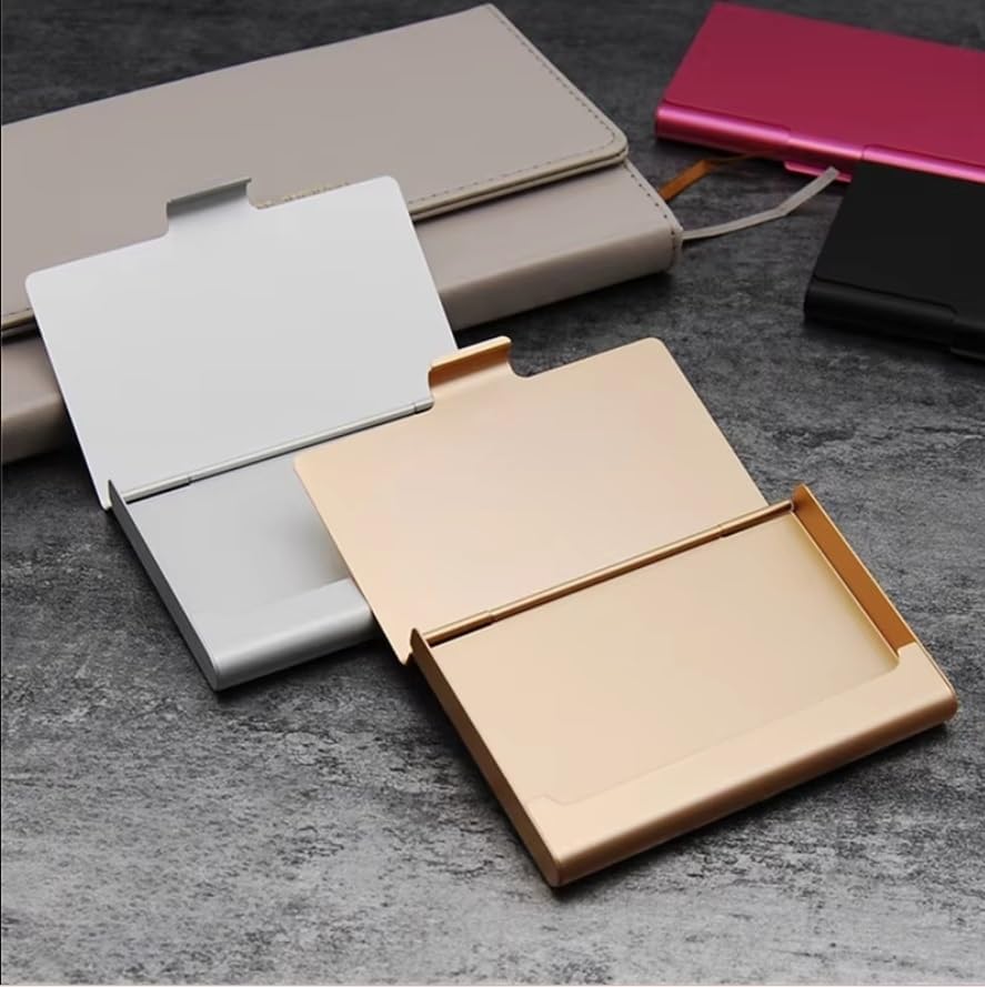 Stainless Steel Card Holder Aluminum Alloy Business Card Case Bank Credit ID Card Wallet Storage Box(Black-JoJo's Bizarre Adventure1)