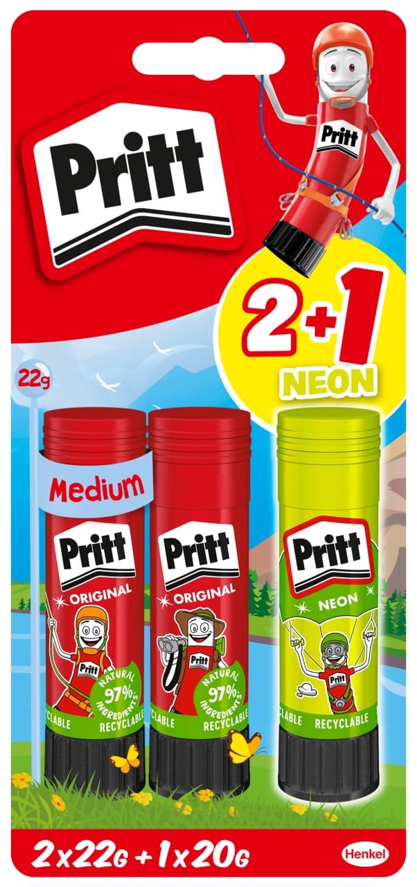PBS2D Glue Sticks Plus One Coloured Glue Stick, 20 g