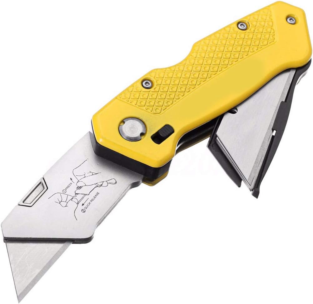 Folding Utility Cutter Quick-change + 5 Blade For Cutting Box Paper Leather Multi Knife DIY Tools