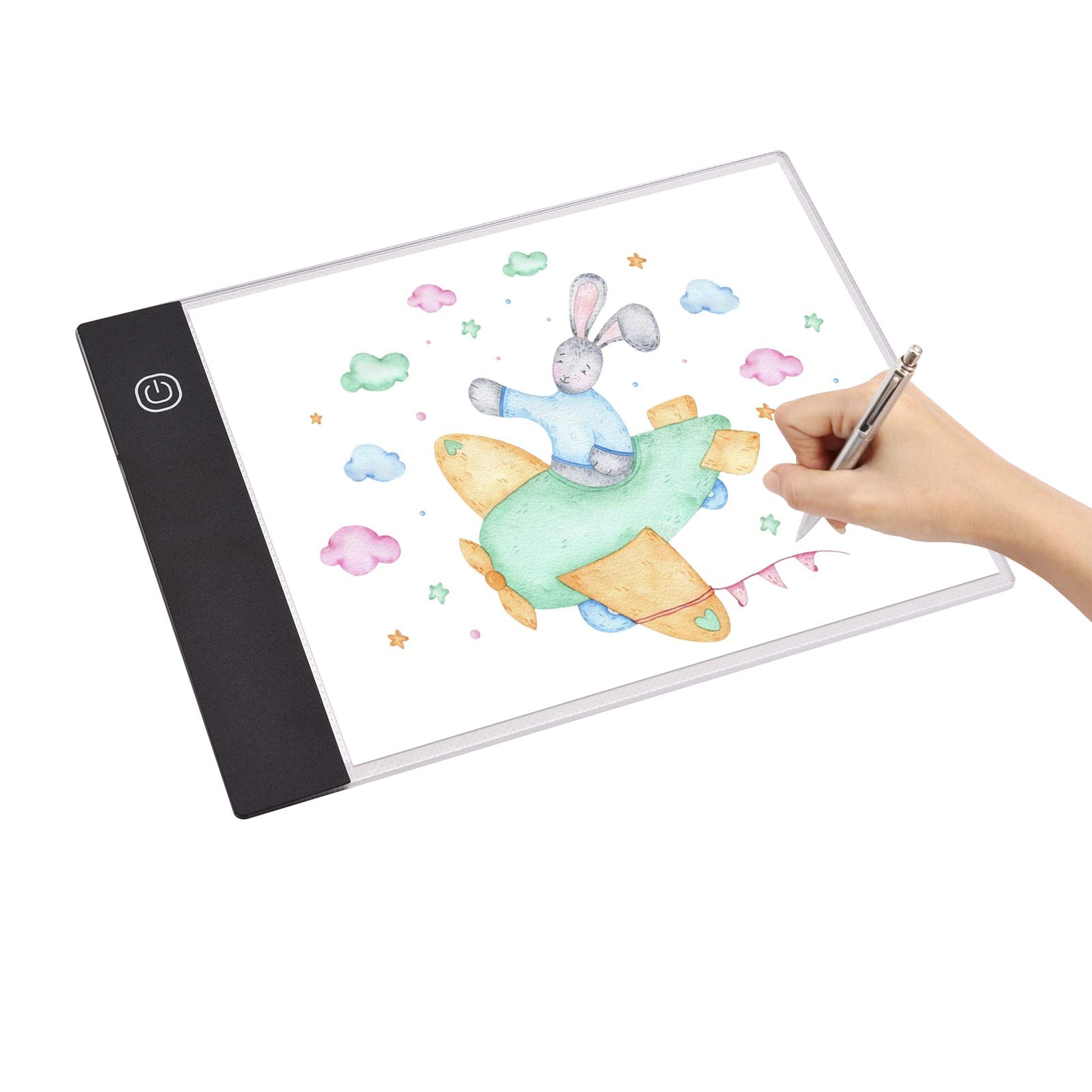 A5 LED Light Pad Tracer 3mm Ultra-Thin Drawing Board Copyboard Stepless Dimming USB Powered for Artist Animation Designing Sketching Calligraphy Diamond Jewel Paint Supplies