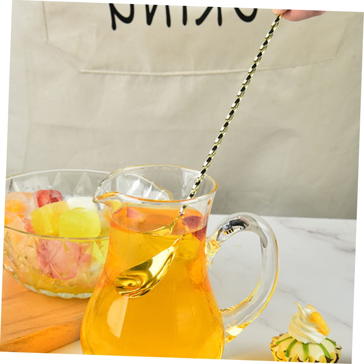 Amosfun 9 Pezzi Cucchiaio Per Mescolare In Acciaio Inox Cucchiaio Per Mescolare Caffè Per e Cocktail Da Portata Di Per Panna Miscele Di