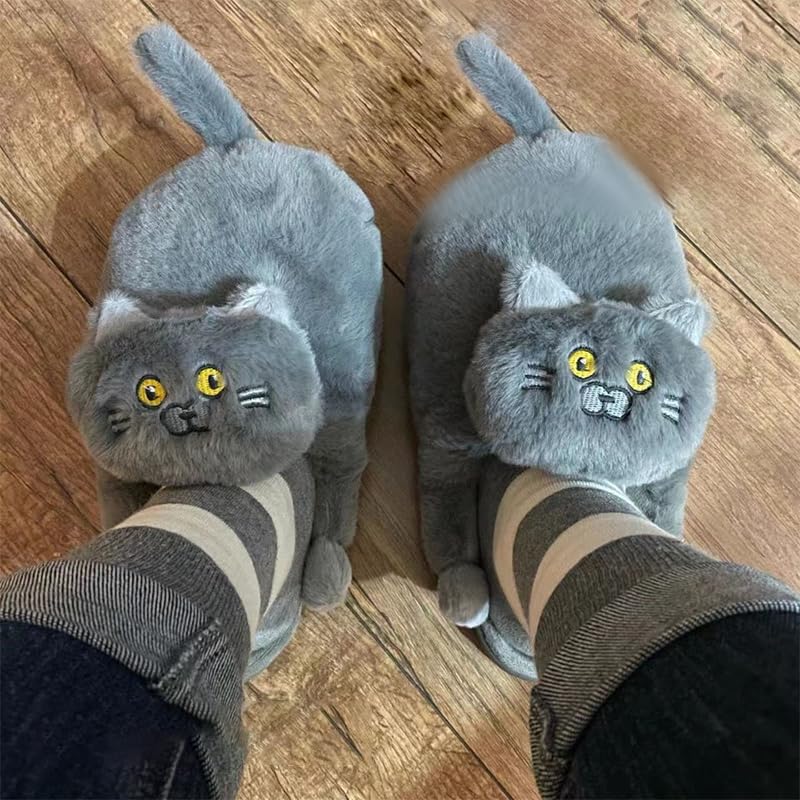 BEdaW Süße Katzenpuppe Baumwollruhrschuhe, Warmer Winter Im Innenhäuser Schuhe