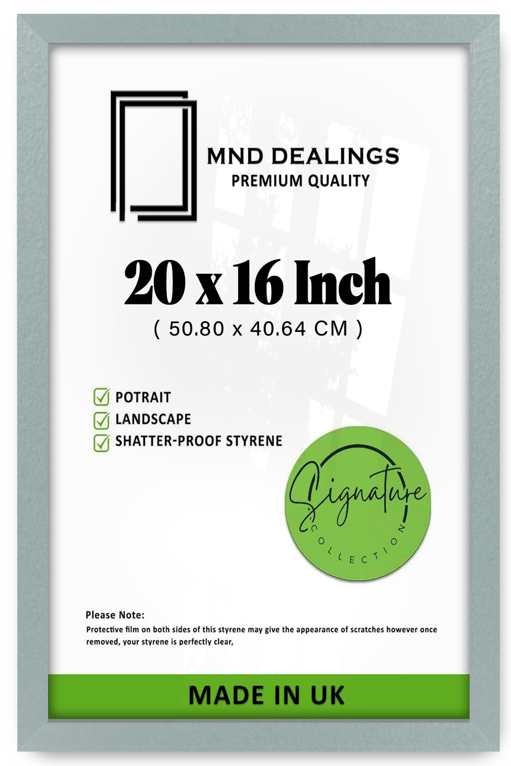 MND Dealings | MDF Poster Frame (50.80 x 40.64 CM) 50.8 for Portrait & Landscape Display, Ideal for Home & Gallery, Durable MDF Finish with Hanging Hooks [ Silver ]
