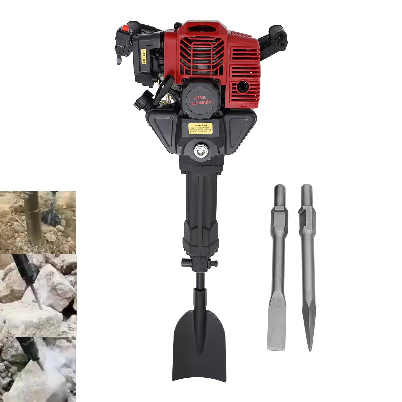 52cc Macchina per scavare alberi,scalpello a punta,piatto,Gartenschaufel | Deinungen 2 tempi Scavatrice per albero da giardino Escavatore da giardino martello demolitore
