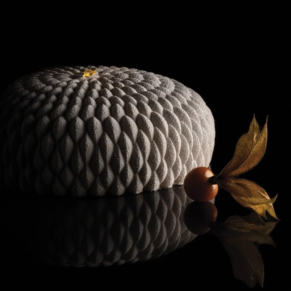 Silikomart | Molde de Silicona para Tarta Moderna HONORÉ, Antiadherente, Juego de 3 Moldes para Postres, Diseño 3D, Ø 195 h 70 mm, Volumen 1600 ml, Fabricado en Italia