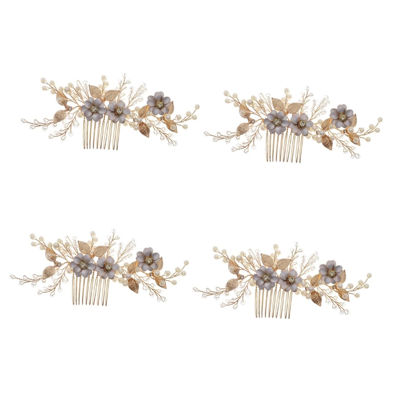 FRCOLOR 4 Pezzi Di Pettini Per Unici Accessori Per Da Sposa Per Spose Fermaglio Per Pettine Laterale Decorazione Elegante