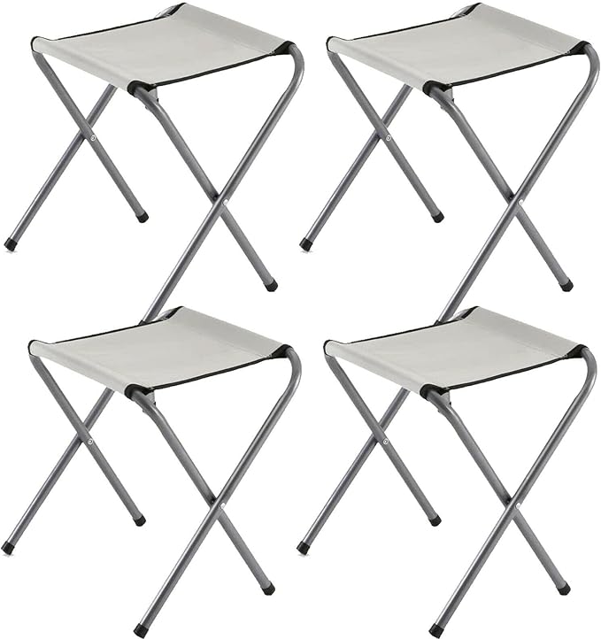 ZENO Folding Camping Stool Portable 4PCS Small Fishing Chair Foldable Camping Footstool