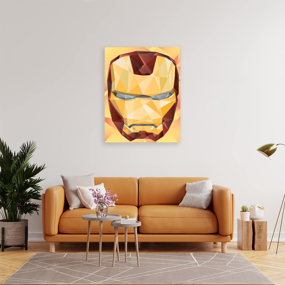 VERRE ART Wooden Framed Canvas - Wall Decor for Living Room, Bedroom, Office, Hotels, Drawing Room (22in X 34in) - Cubism Iron Mask By Tuankacang On Deviantart