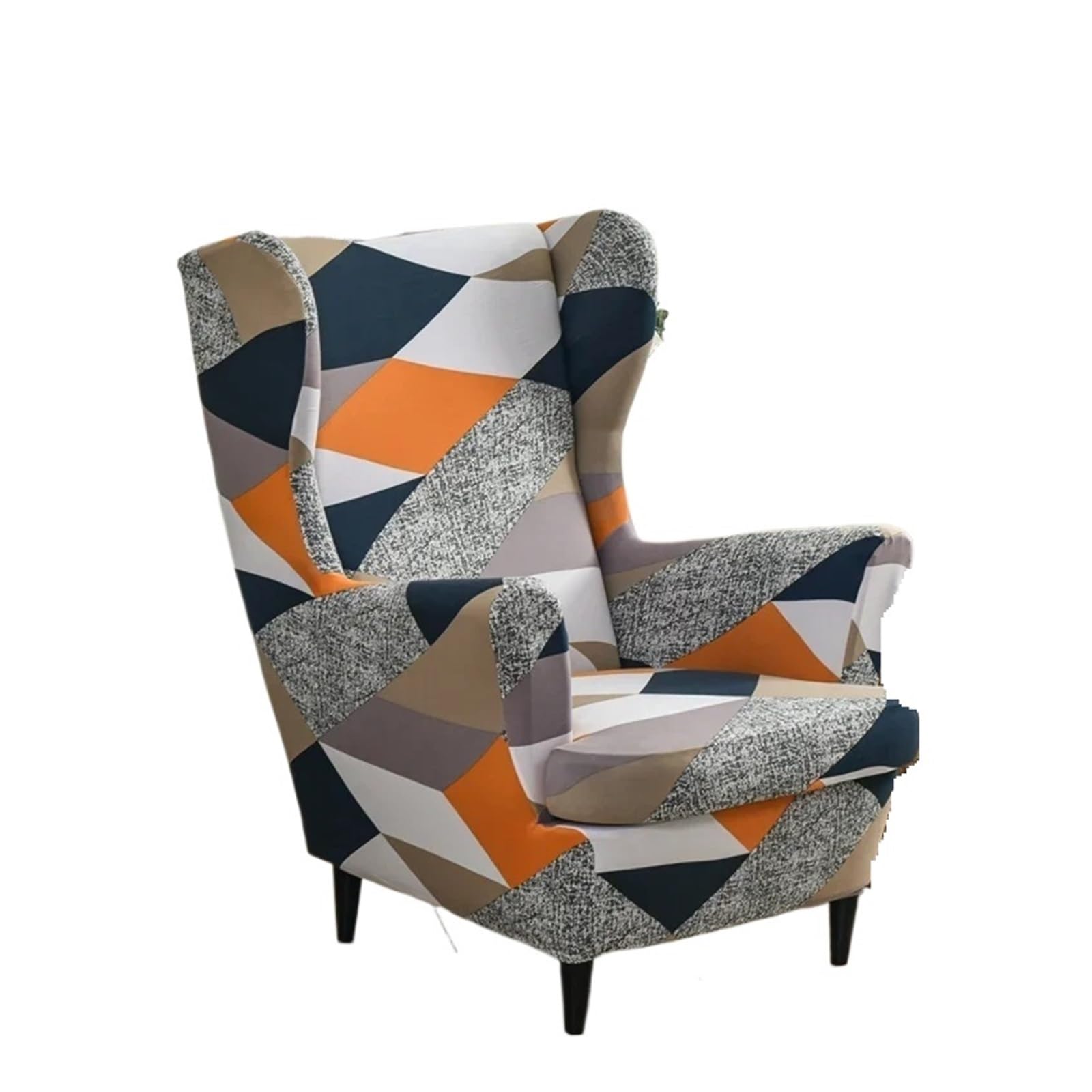 GCYEIDMA Wing Chair Slipcover Leaves Wing Chair Cover Stretch Armchair Covers Ottoman Removable Sofa Slipcovers with Seat Cushion(A17 Wingchair Cover)