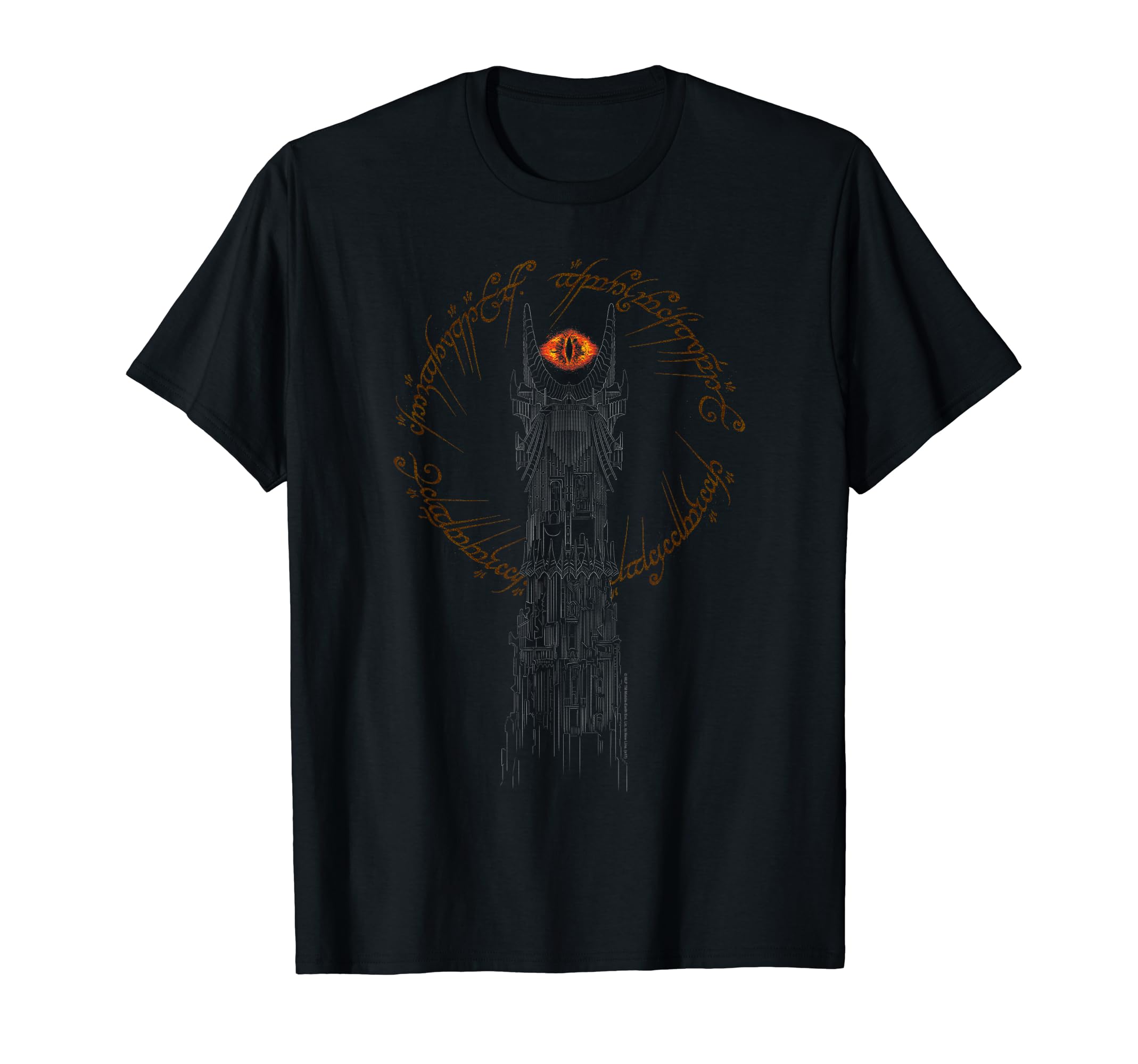 New Line CinemaThe Lord of the Rings Tower of Mordor T-ShirtOEKO-TEX STANDARD 100