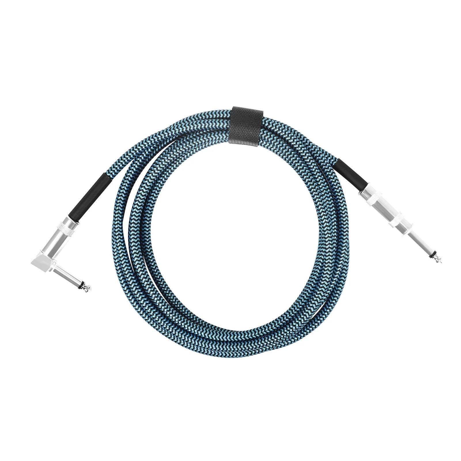 Cavo Audio Per Chitarra Cavi Da 300 Cm Linea Di Riduzione Del Rumore Connessione 6,35 Mm Intrecciata Schermata Per Basso Elettrico(Blue)