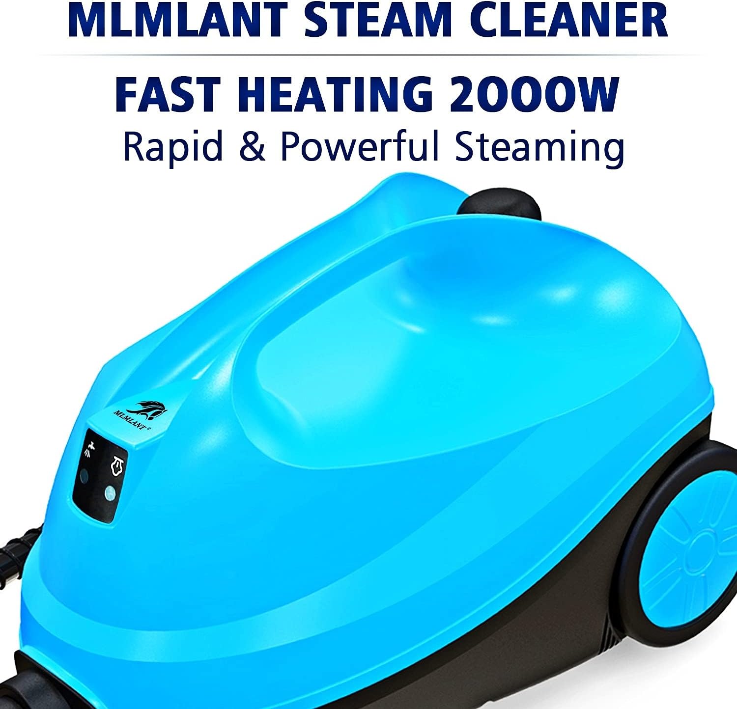 Close-up of MLMLANT steam cleaner highlighting fast heating