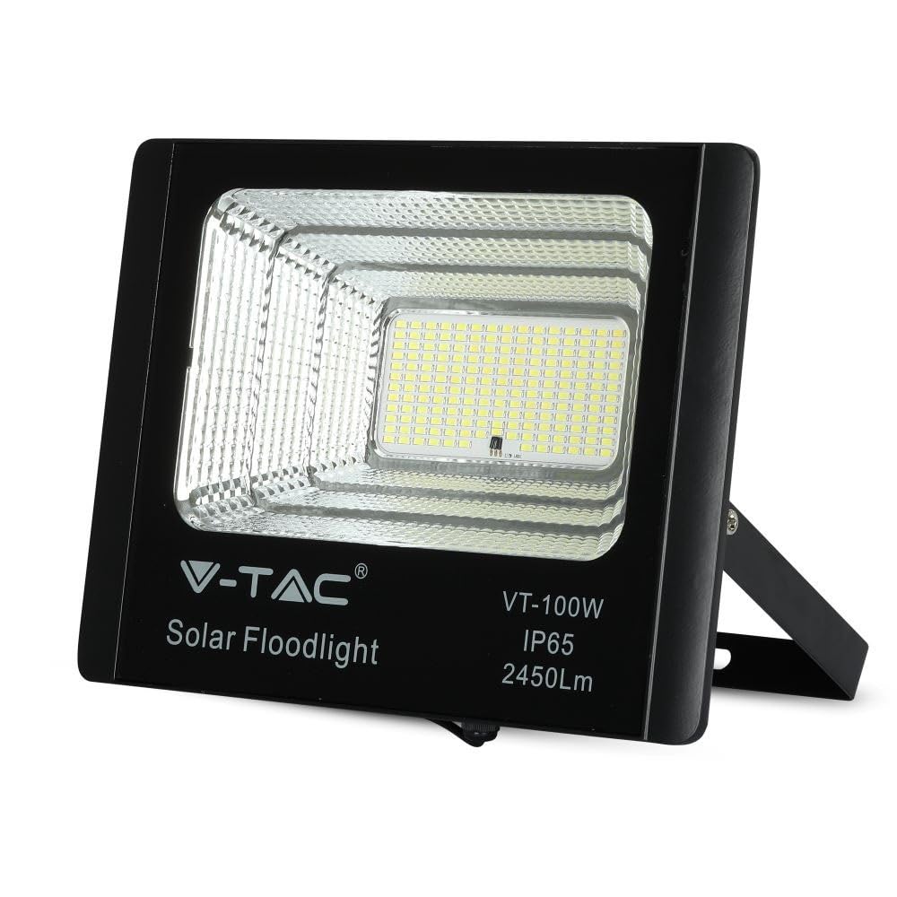Faro LED 100W con Pannello Solare e Telecomando 4000K