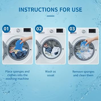 Pet Hair Remover for Laundry, 6 Pack Blue Reusable Fur and Lint Catchers, Machine Washable Laundry Hair Catcher, Protects Washing Machine (24, Fish-Black)