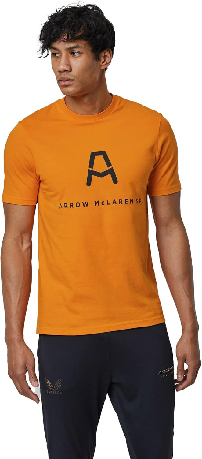 McLaren Indy Car Men's Core Logo Drivers T-Shirt -Papaya