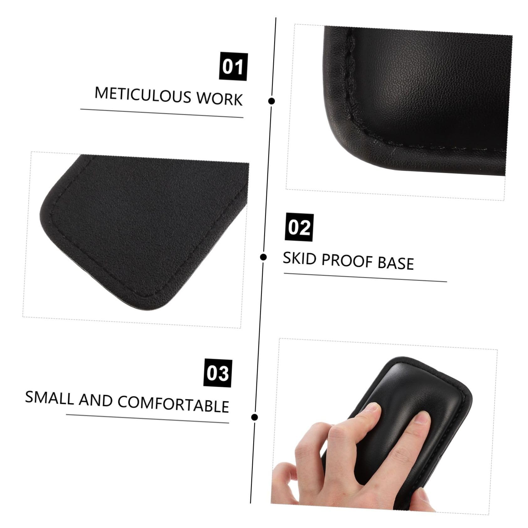 OSALADI 3 Ensembles Tapis De Repose Poignet Cuir Pour Souris Et Clavier Lot Support Élastique Pour Épaules Noir Confort Ergonomique Pour Pc Et Ordinateurs Portables 2 Pièces * 3