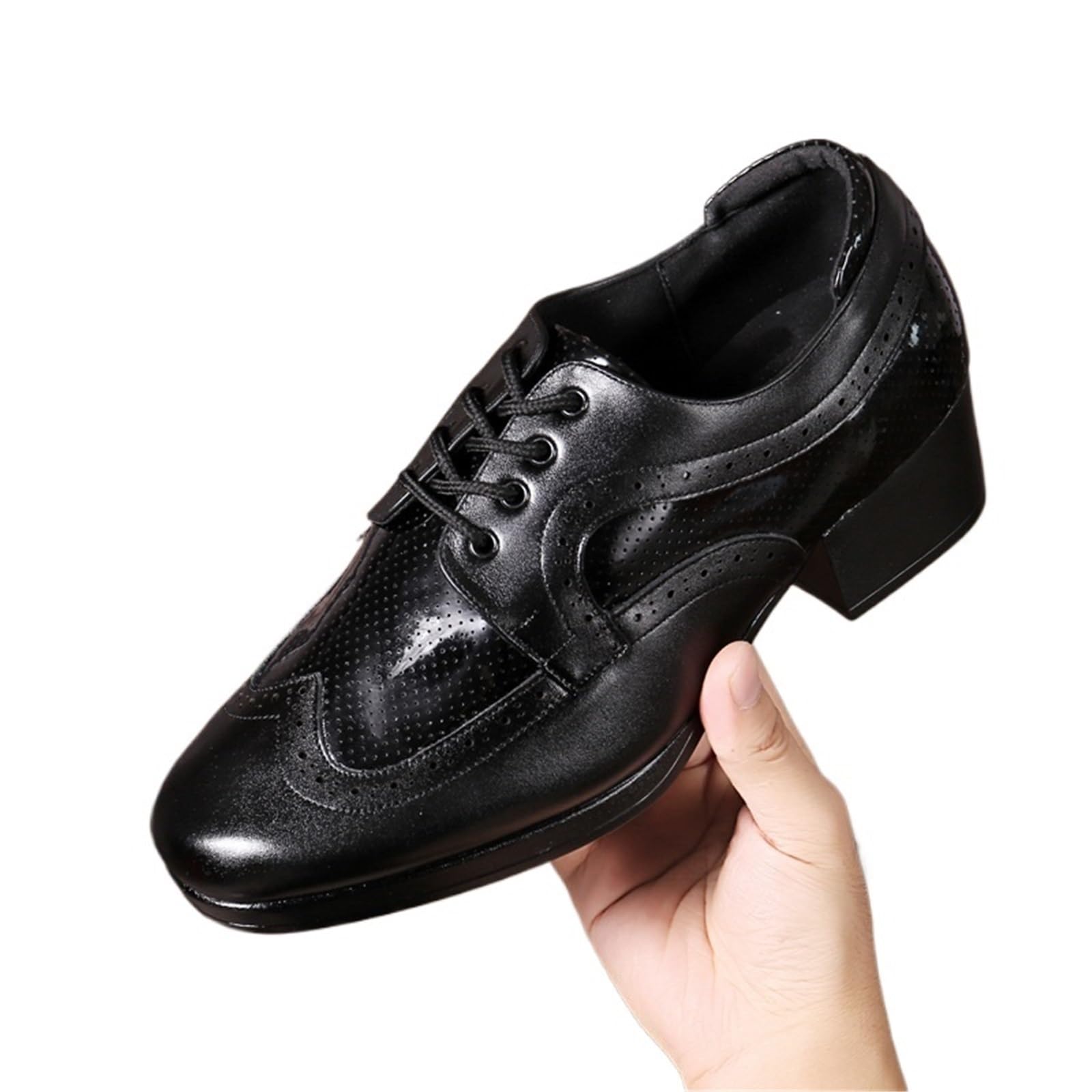 Scarpe da ballo latino americano uomo Corium tacco basso salsa tango sala 43