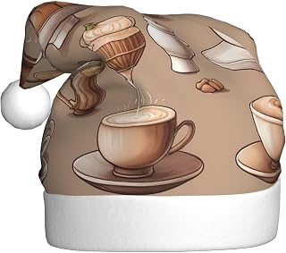 Afternoon Tea Party Patterned Santa hat, suitable for Christmas parties, New Year's Eve parties, and stage performances.