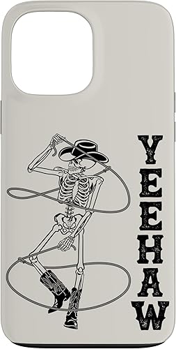 Carcasa para iPhone 13 Pro Max Western Cowboy Skeleton Yeehaw Rodeo Southern Country Music Case