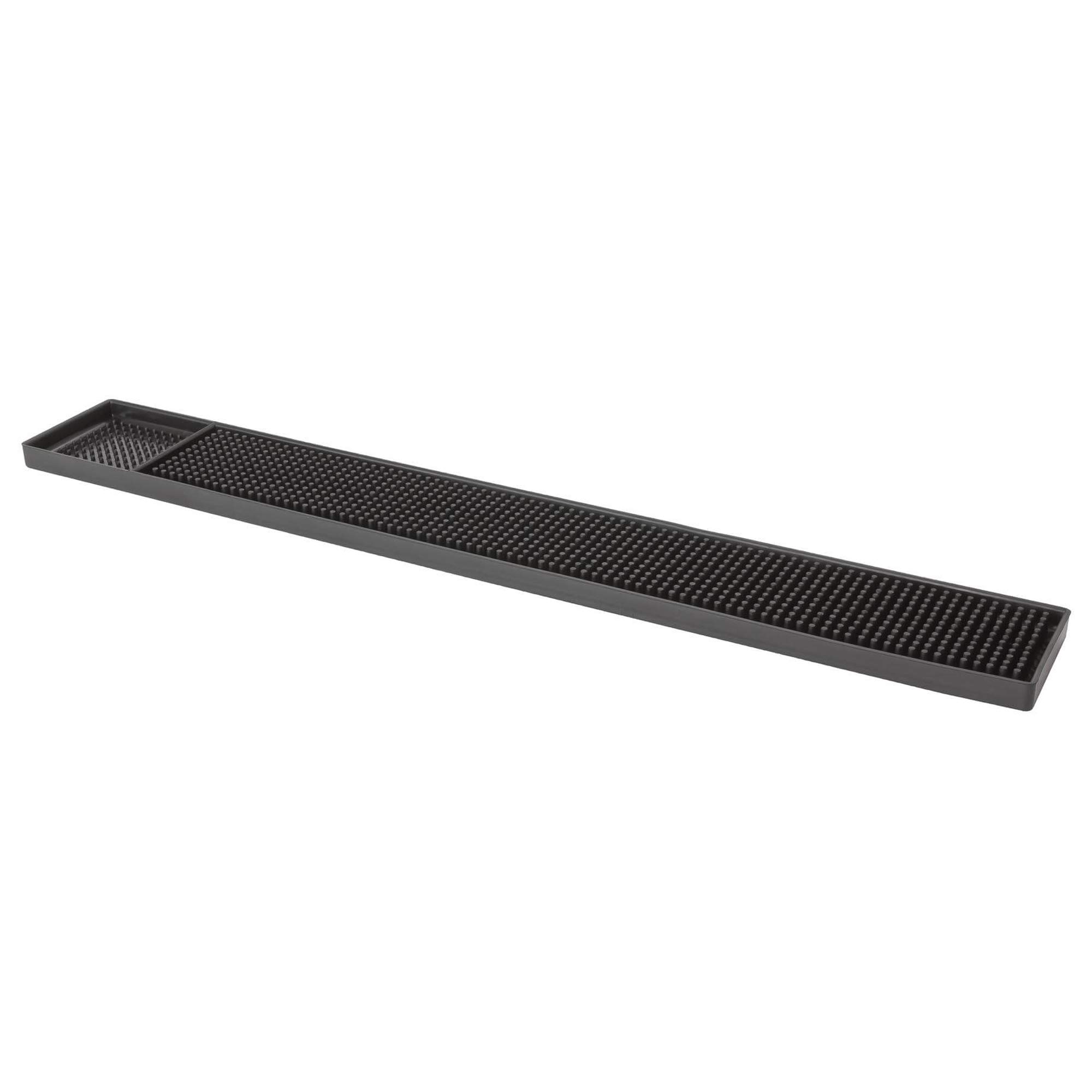 Beaumont Bar Mat Black 610mm x 80mm - Efficient Drainage Construction, Sleek Look, Rubber, Wipeable, Easy to Clean Glass Drainer Mat for Bars, Restaurants