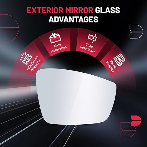 Miniatura 6 de BDFHYK Espejo retrovisor calefactable para el lado del pasajero, compatible con VW Passat 2012-2015, espejo retrovisor convexo con placa trasera