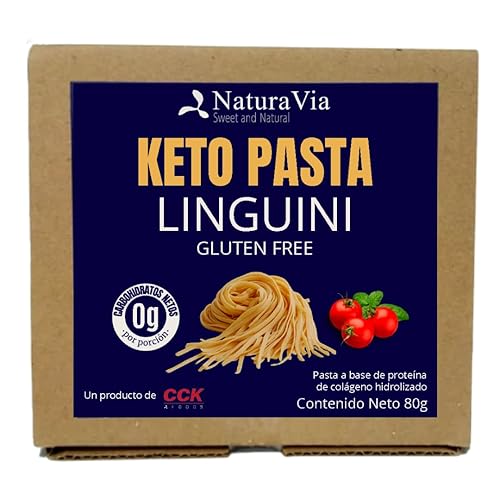 Linguini Pasta Keto 2.82 oz Porciones de 21.41 oz Carbohidratos netos ceros Sin gluten Tipo italiano Seguro para diabéticos