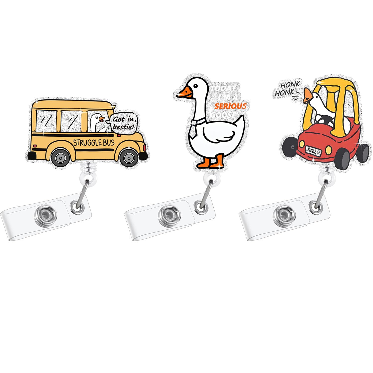 Funny Rooster Badge Holder Retractable Clip - Nurse Teacher Medical Worker ID Badge Reel