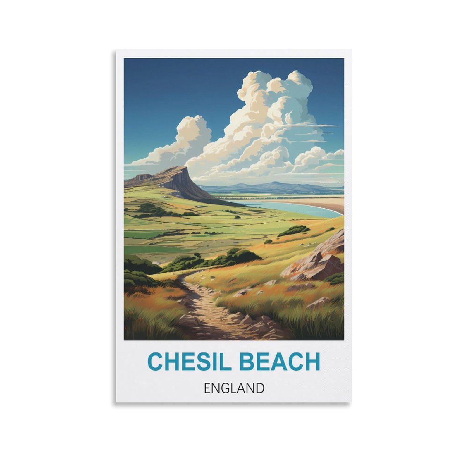 Metal Tin Sign Chesil Beach Englands Wall Art Vintage Decor for Man Cave Garages Home Bedroom Retro Decor 15x30cm
