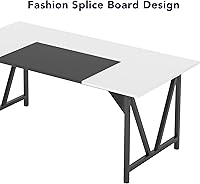 Vista 5 de LITTLE TREE Mesa de conferencias de 6 pies, mesas de reunión modernas, mesa rectangular de seminario de entrenamiento, escritorio de sala de juntas