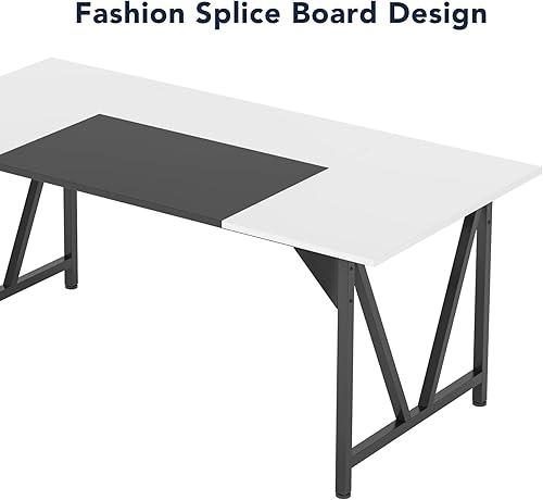 Miniatura 5 de LITTLE TREE Mesa de conferencias de 6 pies, mesas de reunión modernas, mesa rectangular de seminario de entrenamiento, escritorio de sala de juntas