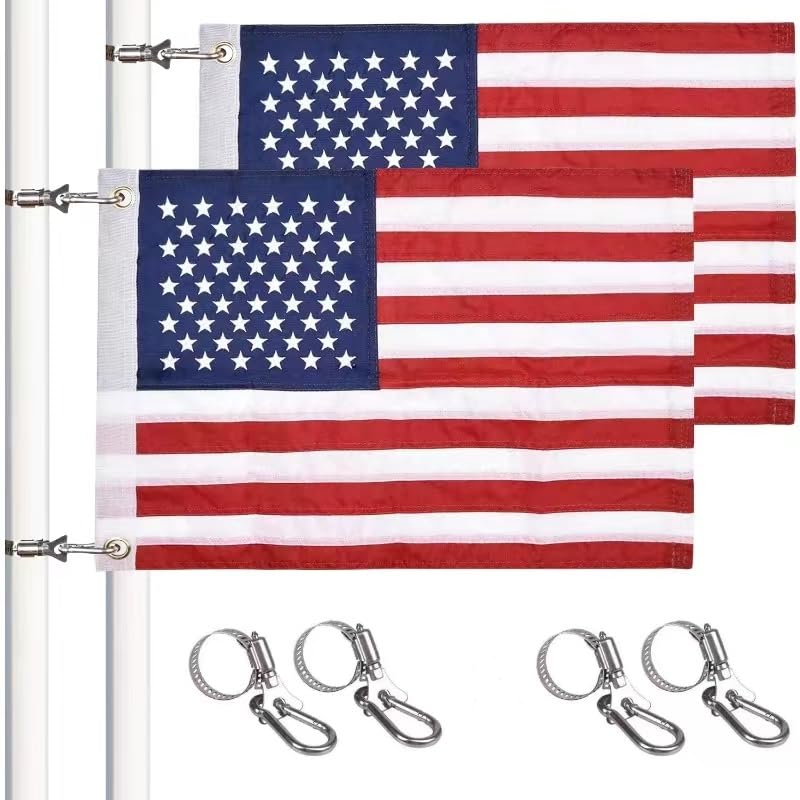 Universal Boat Flag Marine with 4 Boat Flag Pole Kits USA Flag with 50 Embroidered Stars American Boat Flag