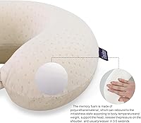 Vista 5 de Almohada de Espuma Viscoelástica para el Cuello, Cómoda Almohada de Viaje para el Cuello, Soporte para Cuello y Cabeza, Ligera y Portátil, Almohada