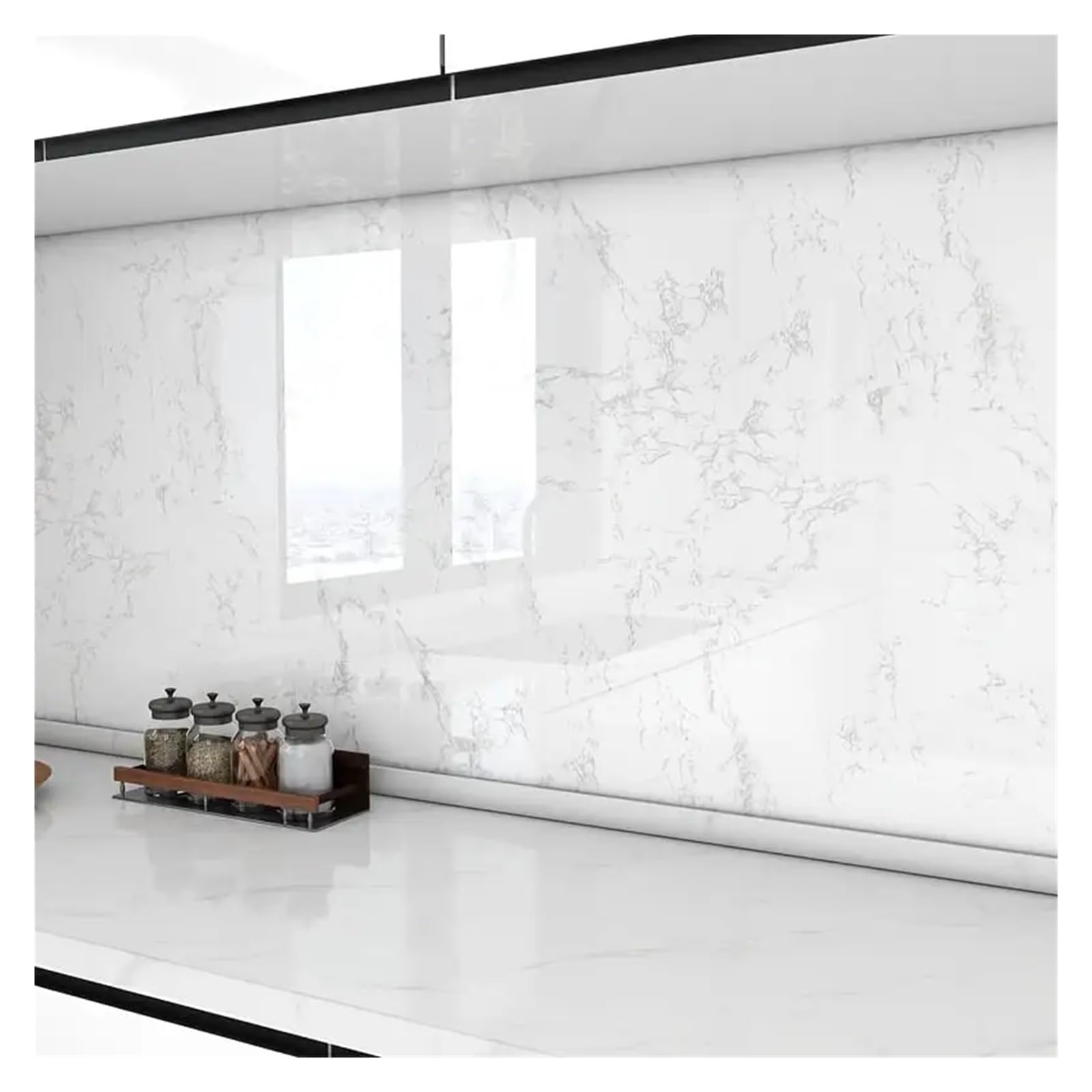 Kitchen Wallpaper Kitchen Backsplash Wallpaper, Peel and Stick Aluminum Foil Contact Paper, Self Adhesive, Oil-Proof, Heat Resistant, Wall Sticker