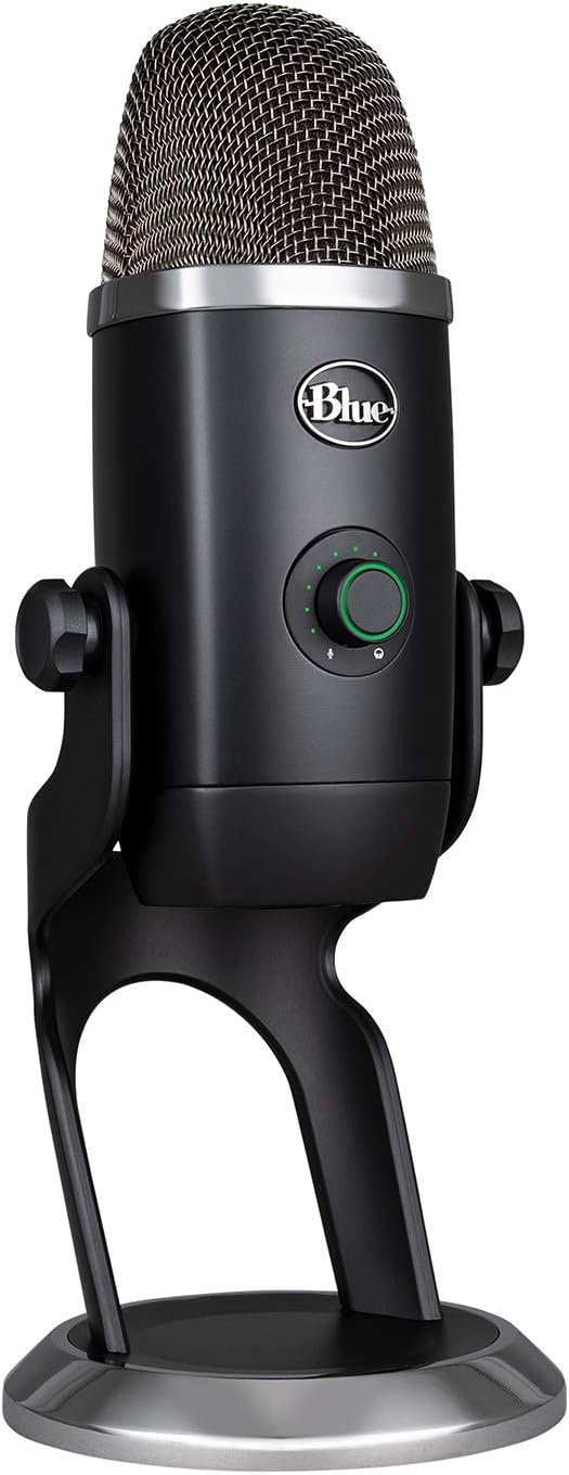 Blue Yeti X Professional USB Condenser Microphone for PC, Mac, Gaming, Recording, Streaming, Podcasting on PC, Desktop Mic with High-Res Metering, LED Lighting, Blue VO!CE Effects - Blackout