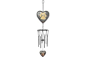 Lovely Memorial Pawprint Photo Wind Chime for Cherished Pets