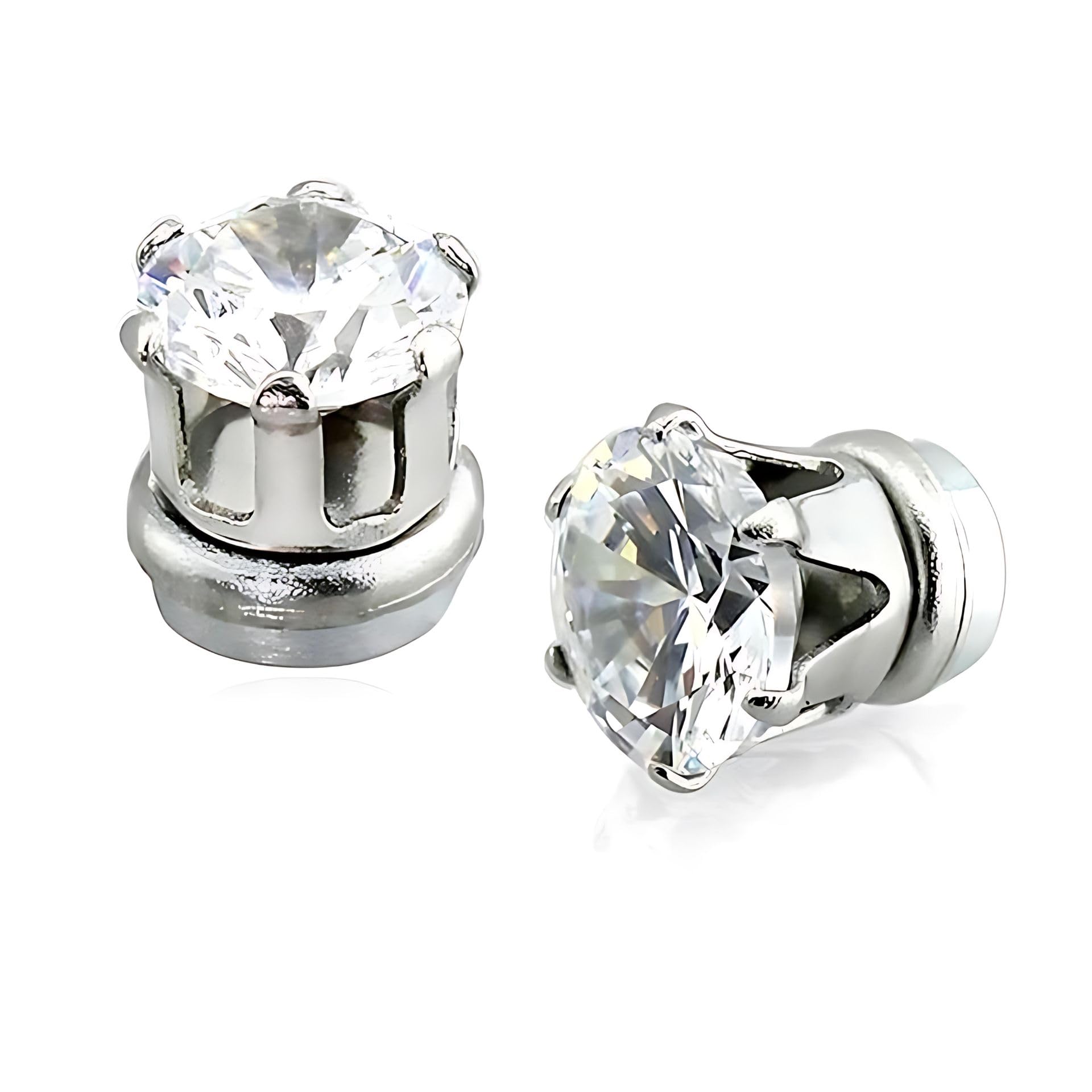Via Mazzini Stainless Steel with Swiss Crystal Stud Earrings for Men, White (B09B9R7KBP) Amazon Price History, Amazon Price Tracker