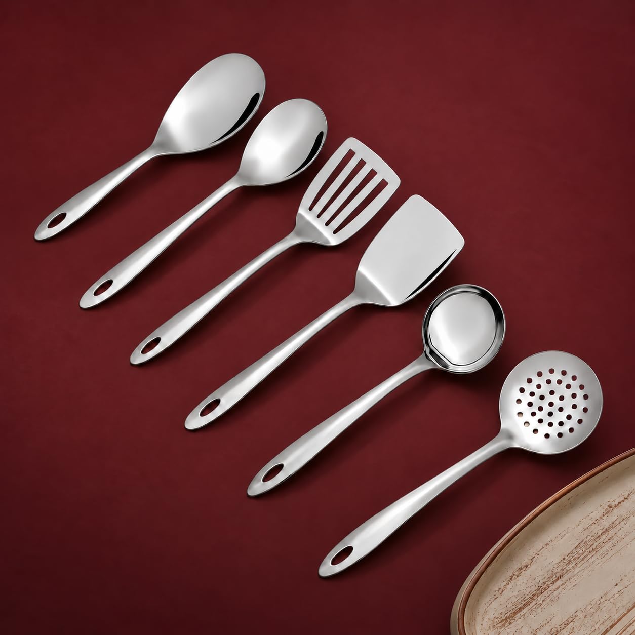 Montavo Stainless Steel Serving Spoon Set - 5 Piece -17