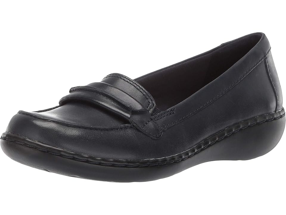 

Clarks Ashland Lily (Navy Leather) Women's Shoes, Blue