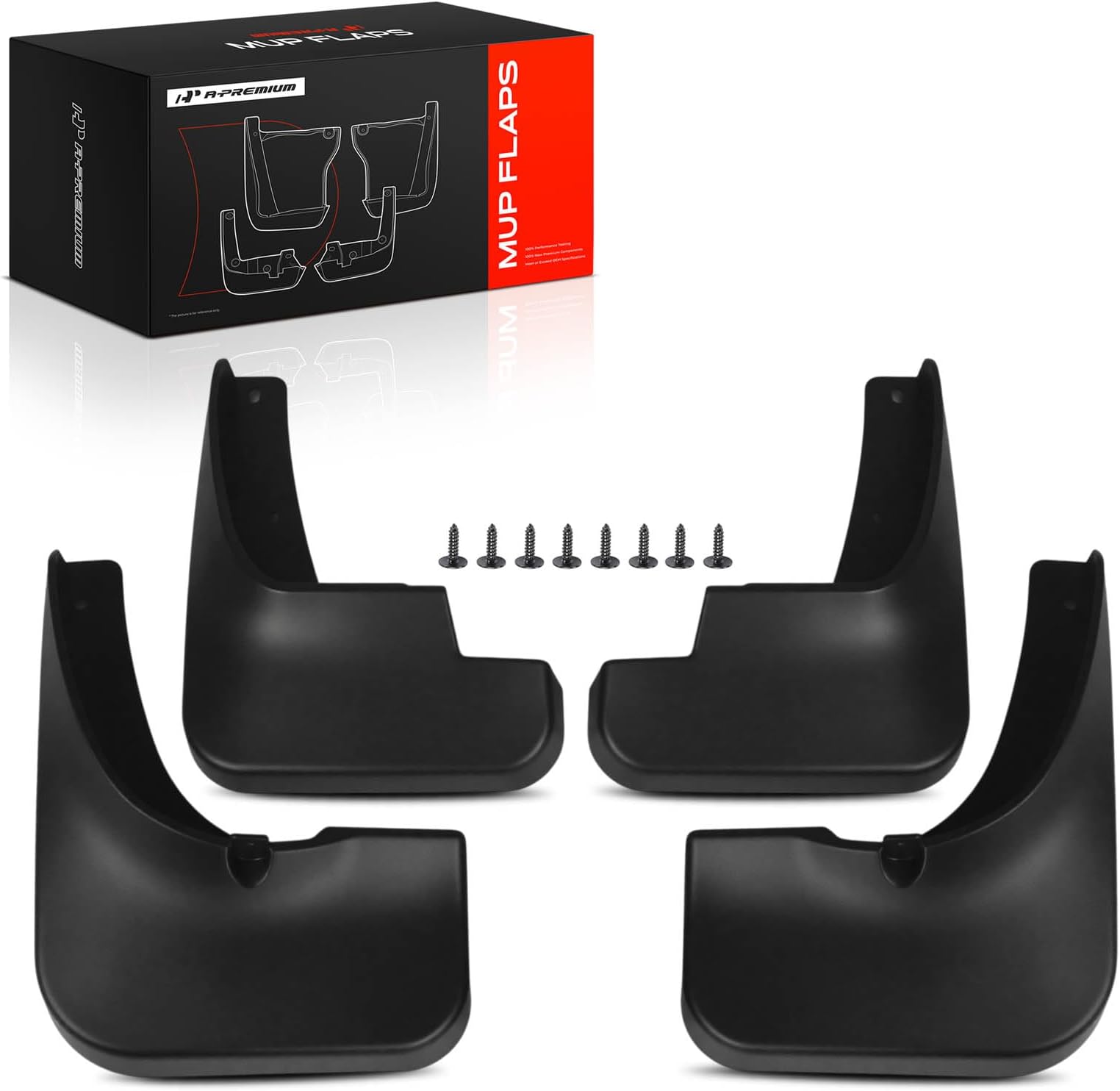 A-Premium Mud Flaps Compatible with Toyota Highlander 2008 2009 2010 Sport Utility, No Drilling Required Mud Guards with Hardware Accessories, Set of 4 Front and Rear